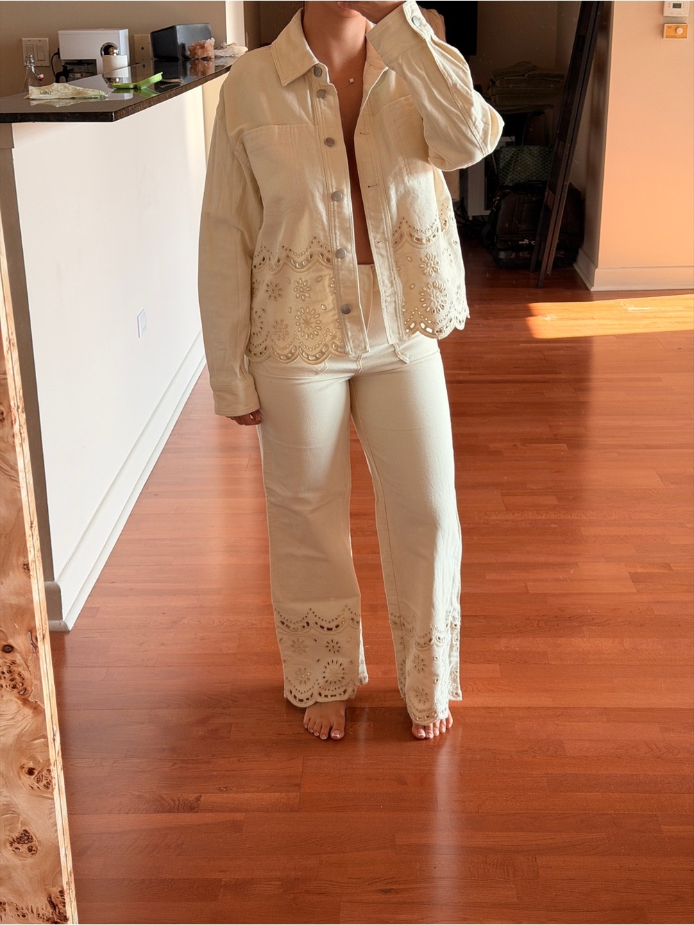 Cream Set Jacket and Pants